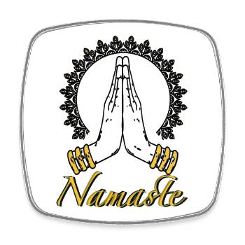 Namaste - Viereckiger Kühlschrankmagnet - Weiß - Vorne