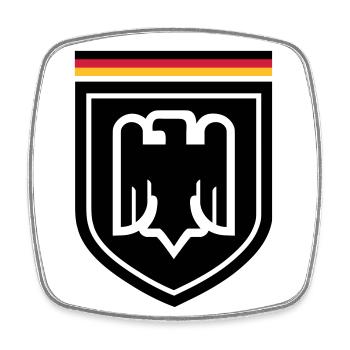 Deutschland Adler Abzeichen 01 - Viereckiger Kühlschrankmagnet - Weiß - Vorne