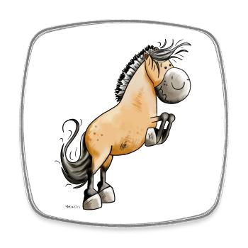 Funny Fjord Horse - Square fridge magnet - white - Front