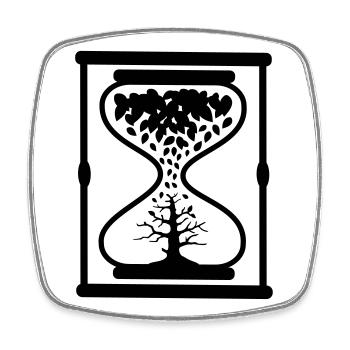 Uhr Sanduhr Geschenk - Viereckiger Kühlschrankmagnet - Weiß - Vorne