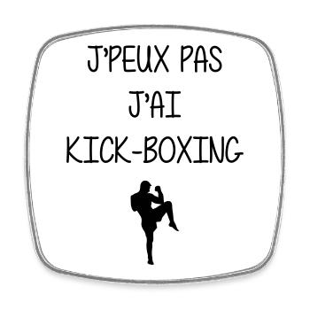 Kickboxen / Kickboxing / Kickboxer / Kick Boxing - Viereckiger Kühlschrankmagnet - Weiß - Vorne