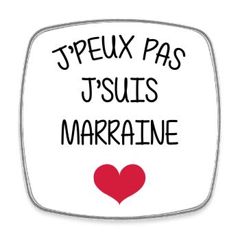 Marraine Parrain Bébé Naissance Tante Amour - Magnet carré - blanc - Devant