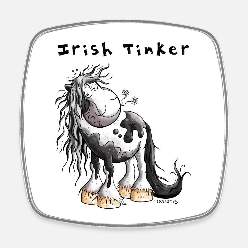 Süßer Irish Tinker - Viereckiger Kühlschrankmagnet - Weiß
