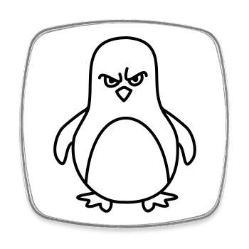 lustiger pinguin - Viereckiger Kühlschrankmagnet - Weiß - Vorne
