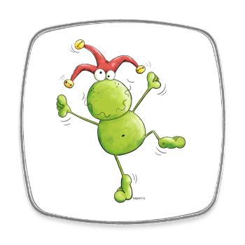 Karneval Frosch - Viereckiger Kühlschrankmagnet - Weiß - Vorne