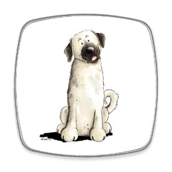 Funny Kangal I cartoon dog - Square fridge magnet - white - Front