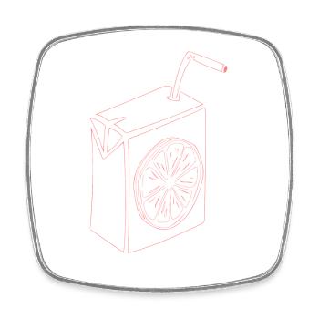 Zitrus Saftbox Illustration - Viereckiger Kühlschrankmagnet - Weiß - Vorne