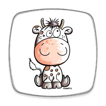 Lustige Kuh - Kühe - Rind - Baby - Comic - Viereckiger Kühlschrankmagnet - Weiß - Vorne
