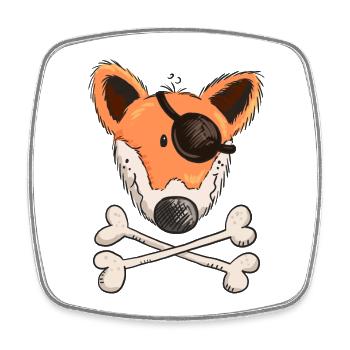 Kleiner Fuchs Pirat - Tiere - Piraten - Geschenk - Viereckiger Kühlschrankmagnet - Weiß - Vorne