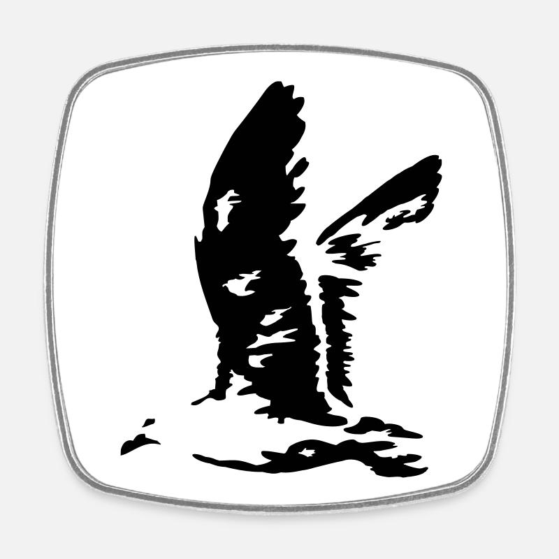 mouette - Magnet carré - blanc