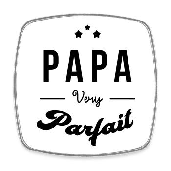 Papa - Fête des Pères - Anniversaire - Bébé - Square fridge magnet - white - Front