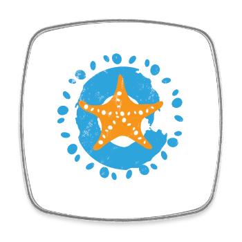 Seestern-Splash auf Ocean Burst - Viereckiger Kühlschrankmagnet - Weiß - Vorne