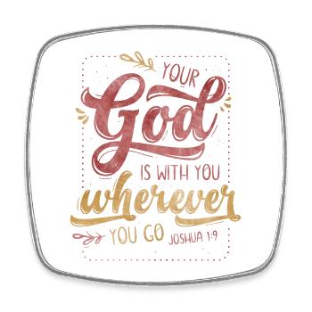 Your God Is With You - Viereckiger Kühlschrankmagnet - Weiß - Vorne
