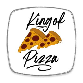 Pizza - Square fridge magnet - white - Front
