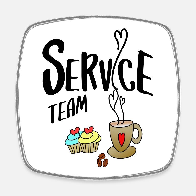 Service Team - Viereckiger Kühlschrankmagnet - Weiß