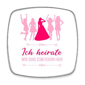 Ich heirate - poltern Junggesellinnenabschied - Viereckiger Kühlschrankmagnet - Weiß - Vorne