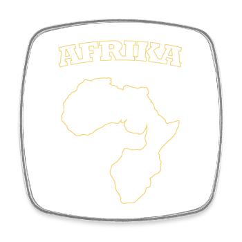 Afrika Silhouette mit Goldrand Afrika Africa  - Viereckiger Kühlschrankmagnet - Weiß - Vorne
