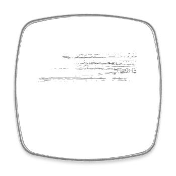 Abstract motif - line / black - Square fridge magnet - white - Front