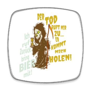 Funny grim reaper - Square fridge magnet - white - Front