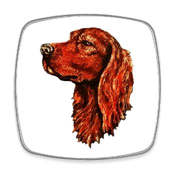 Portrait de setter irlandais - Magnet carré - blanc - Devant