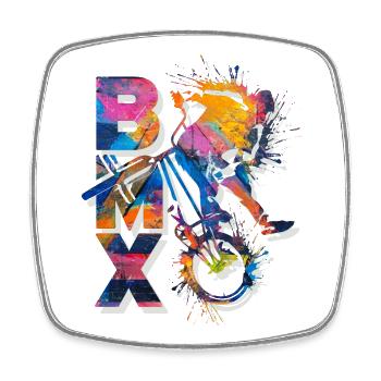 BMX / bmx / bmx / idée cadeau / anniversaire BMX - Magnet carré - blanc - Devant