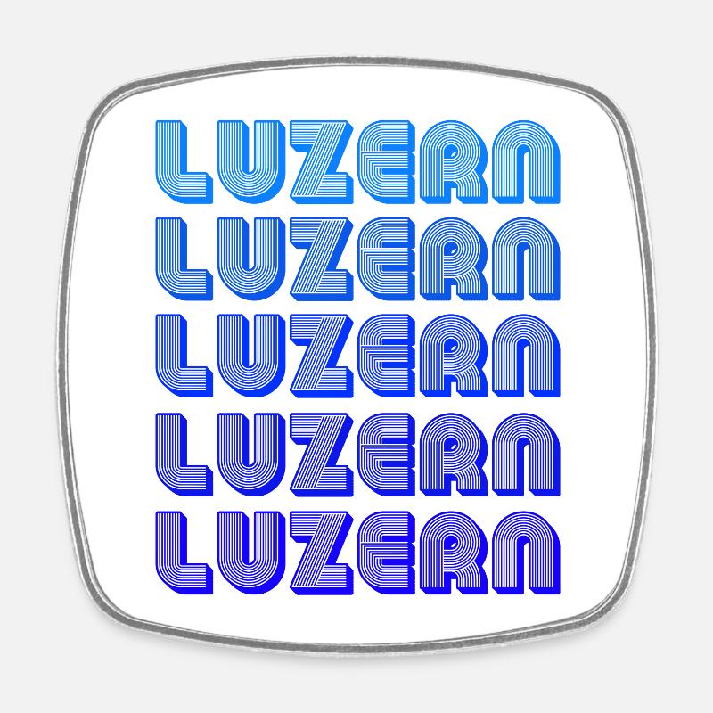 Luzern Gradient Schriftzug - Viereckiger Kühlschrankmagnet - Weiß