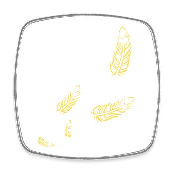 Feathers - Symbol / gold - Square fridge magnet - white - Front