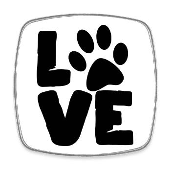 L’amour des chiens. Pour tous les amoureux des chiens. Chien * - Magnet carré - blanc - Devant