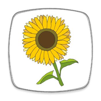 sunflower - Square fridge magnet - white - Front