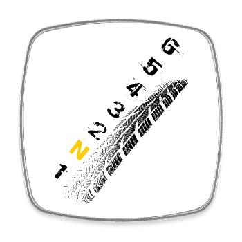 Gänge - Motorrad - Schaltung / schwarz - Viereckiger Kühlschrankmagnet - Weiß - Vorne