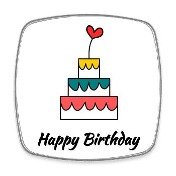 ALLES GUTE ZUM GEBURTSTAG. ALLES GUTE ZUM GEBURTSTAG. JAHRESTAG. - Viereckiger Kühlschrankmagnet - Weiß - Vorne