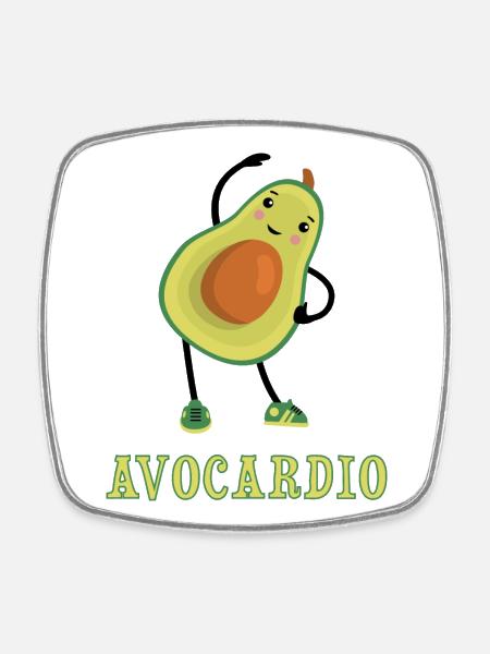 avocardio funny - Square fridge magnet - white