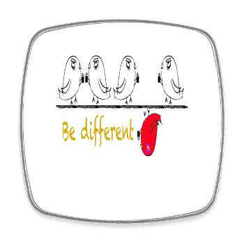 Soyez différent / oiseaux / dictons / tendance - Magnet carré - blanc - Devant