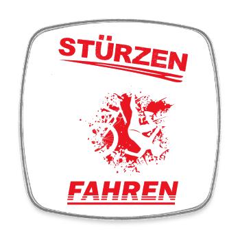 stürzen, fahrrad, Mountainbiker Sturz MTB downhill - Viereckiger Kühlschrankmagnet - Weiß - Vorne