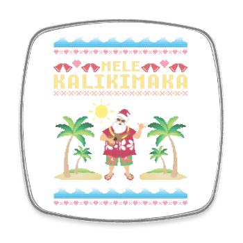 Mele Kalikimaka Santa - Magnet carré - blanc - Devant
