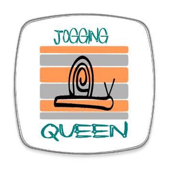 Jogging Queen / Fitness / Sprüche / Trend - Viereckiger Kühlschrankmagnet - Weiß - Vorne