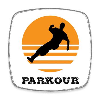 Parkour - Viereckiger Kühlschrankmagnet - Weiß - Vorne