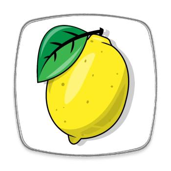 lemon - Square fridge magnet - white - Front