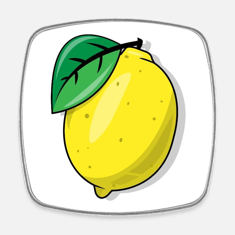 citron - Magnet carré - blanc