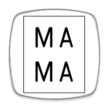 mummy - Square fridge magnet - white - Front