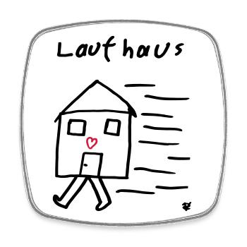 Laufhaus - Viereckiger Kühlschrankmagnet - Weiß - Vorne