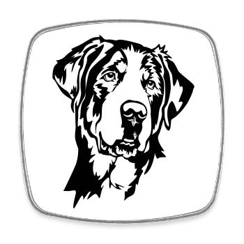 Großer Schweizer Sennenhund Kopf - Viereckiger Kühlschrankmagnet - Weiß - Vorne
