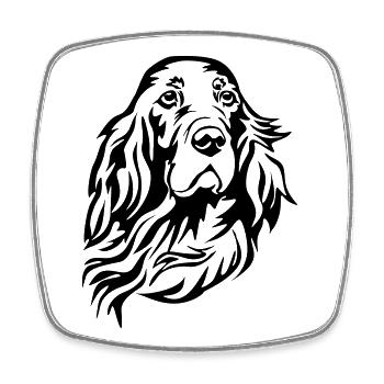 Irish Setter Kopf - Viereckiger Kühlschrankmagnet - Weiß - Vorne