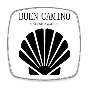 Buen Camino Hört nie auf zu gehen - Viereckiger Kühlschrankmagnet - Weiß - Vorne