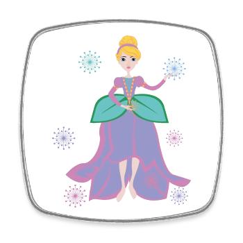 Prinzessinnen-Fantasie mit Blumenherz - Viereckiger Kühlschrankmagnet - Weiß - Vorne