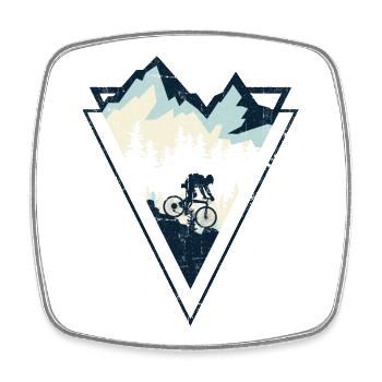 Alpine MTB Crest - Square fridge magnet - white - Front