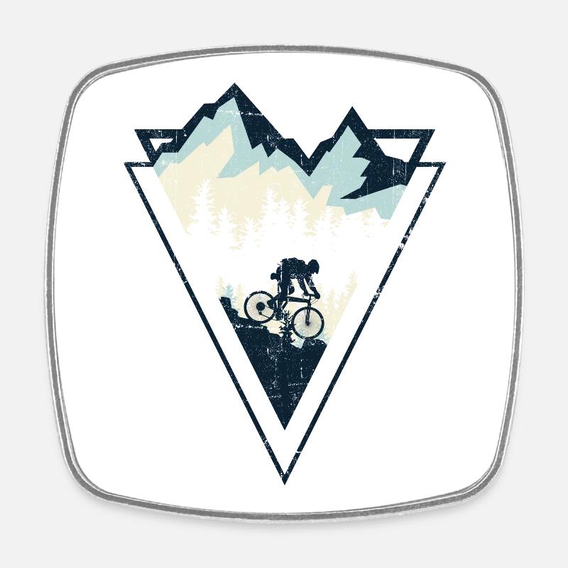 Alpine MTB Crest - Viereckiger Kühlschrankmagnet - Weiß