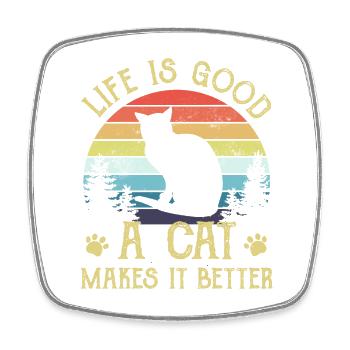 Chat Chats - Magnet carré - blanc - Devant