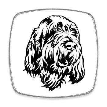 Spinone Italiano Head - Square fridge magnet - white - Front