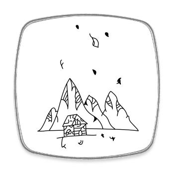mountain - Square fridge magnet - white - Front